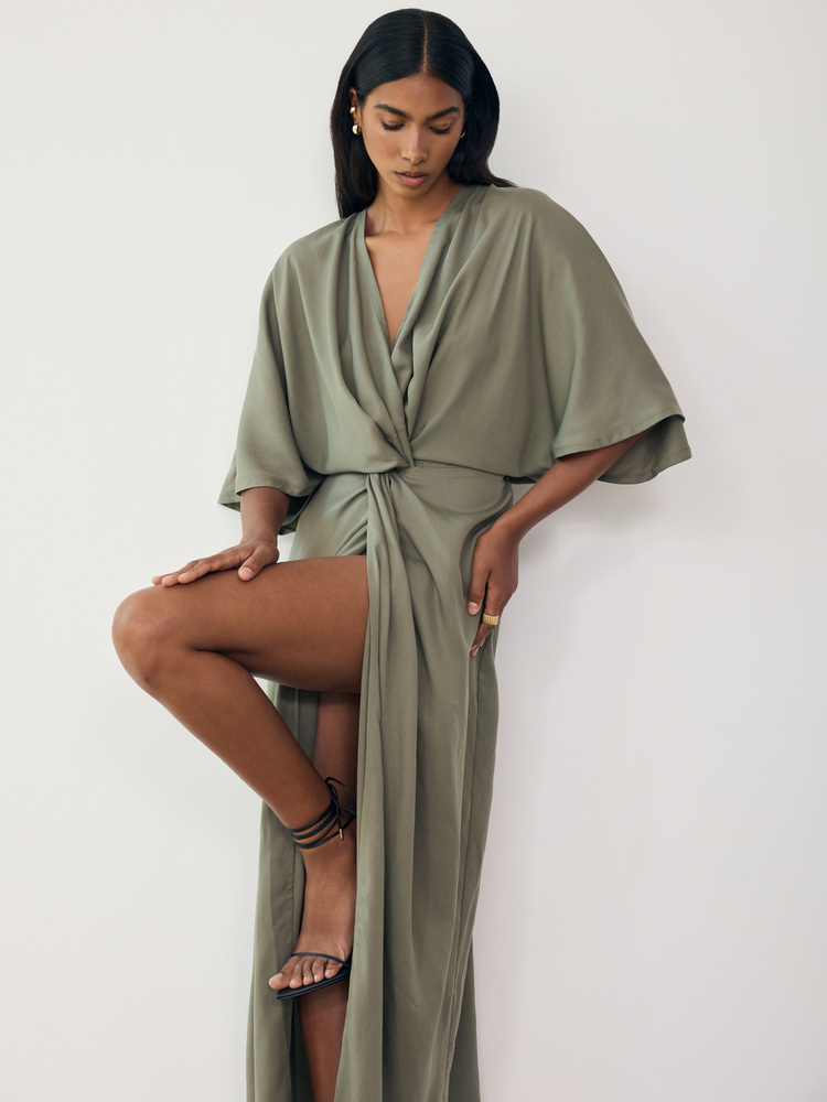 CORA MAXI KHAKI DRESS