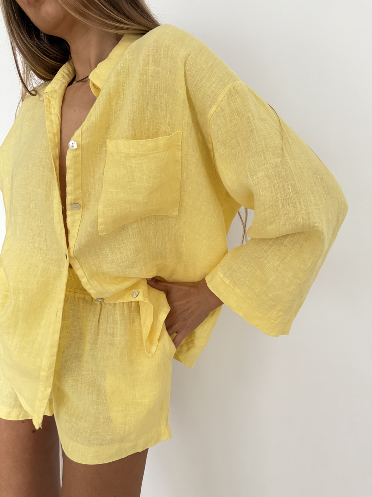LINEN SHORTS LEMON