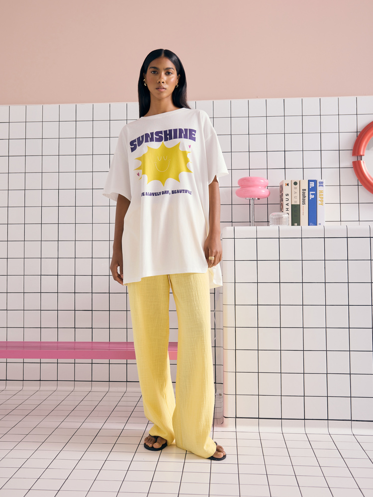 T-SHIRT BOYFRIEND RISE AND SHINE