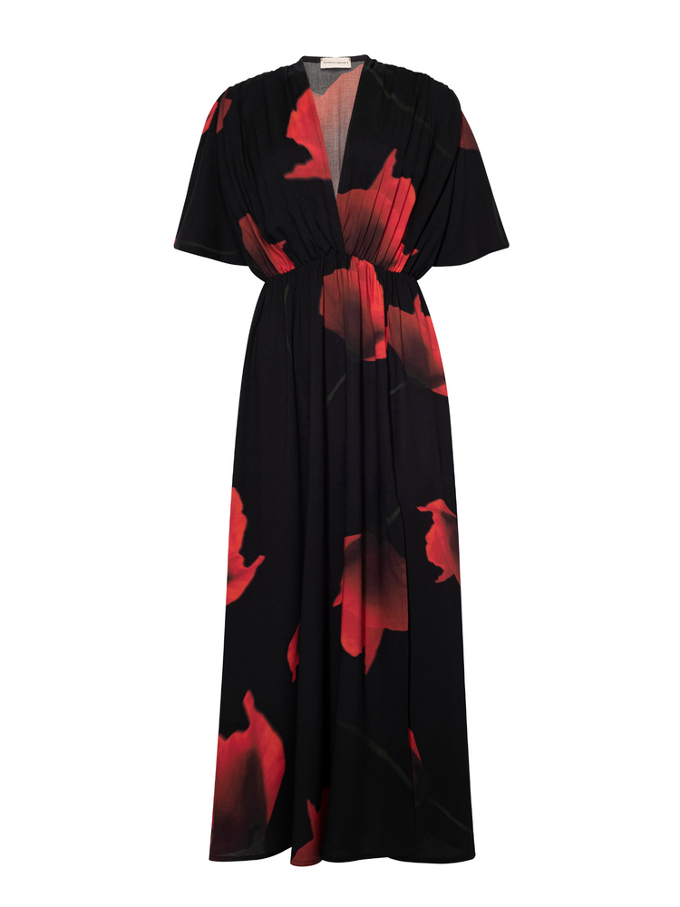 DAHLIA RED POPPY DRESS