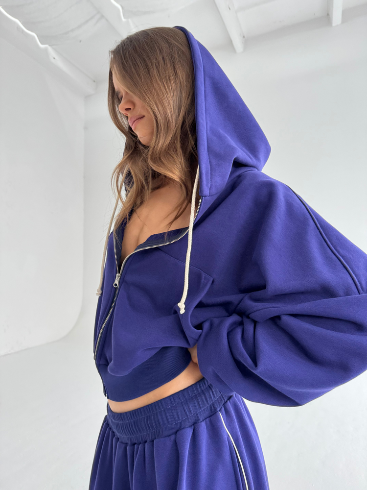 ZIP-UP HOODIE HUNTER GRAPE