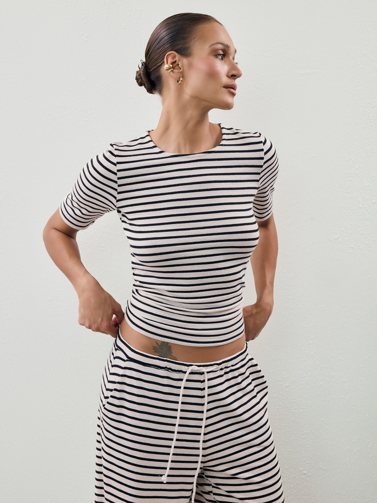 TERRY STRIPES T-SHIRT