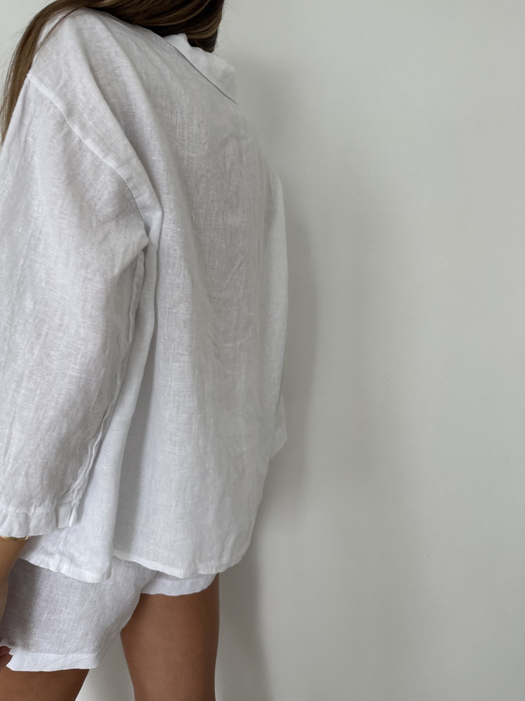 LINEN BOX WHITE SHIRT