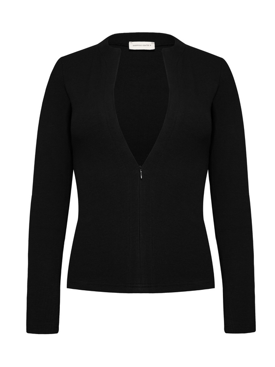 LONGSLEEVE ZIP BLACK