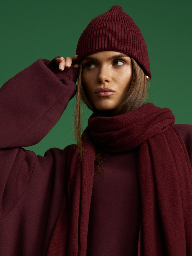 CZAPKA CASHMERE BURGUNDY