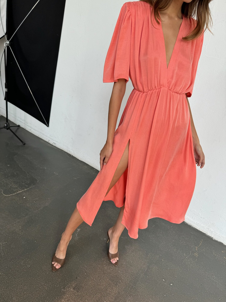 DAHLIA PEACH DRESS