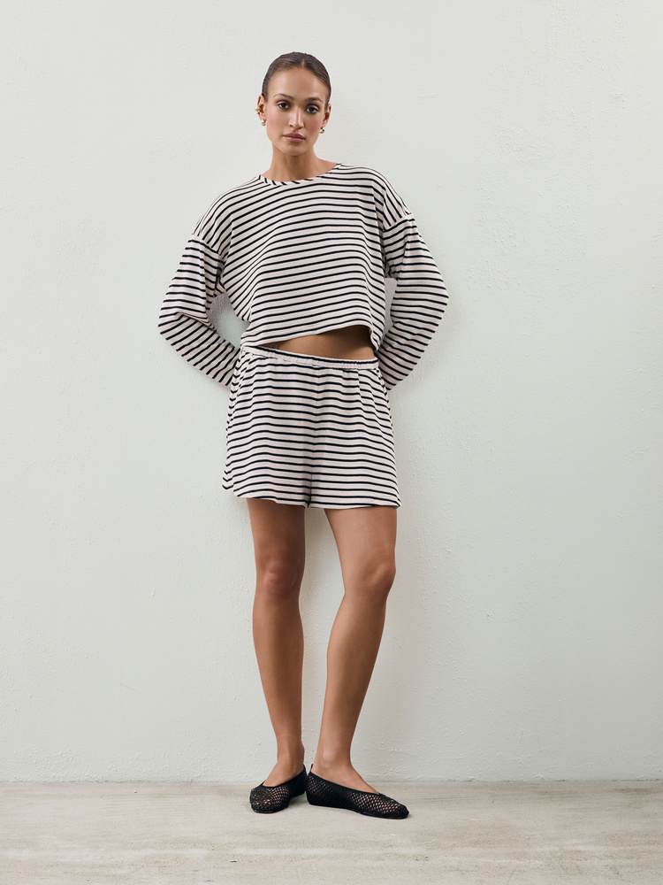 TERRY STRIPES SHORTS