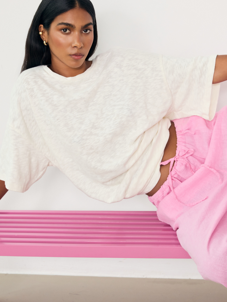 BOYFRIEND LOOP CREAM T-SHIRT