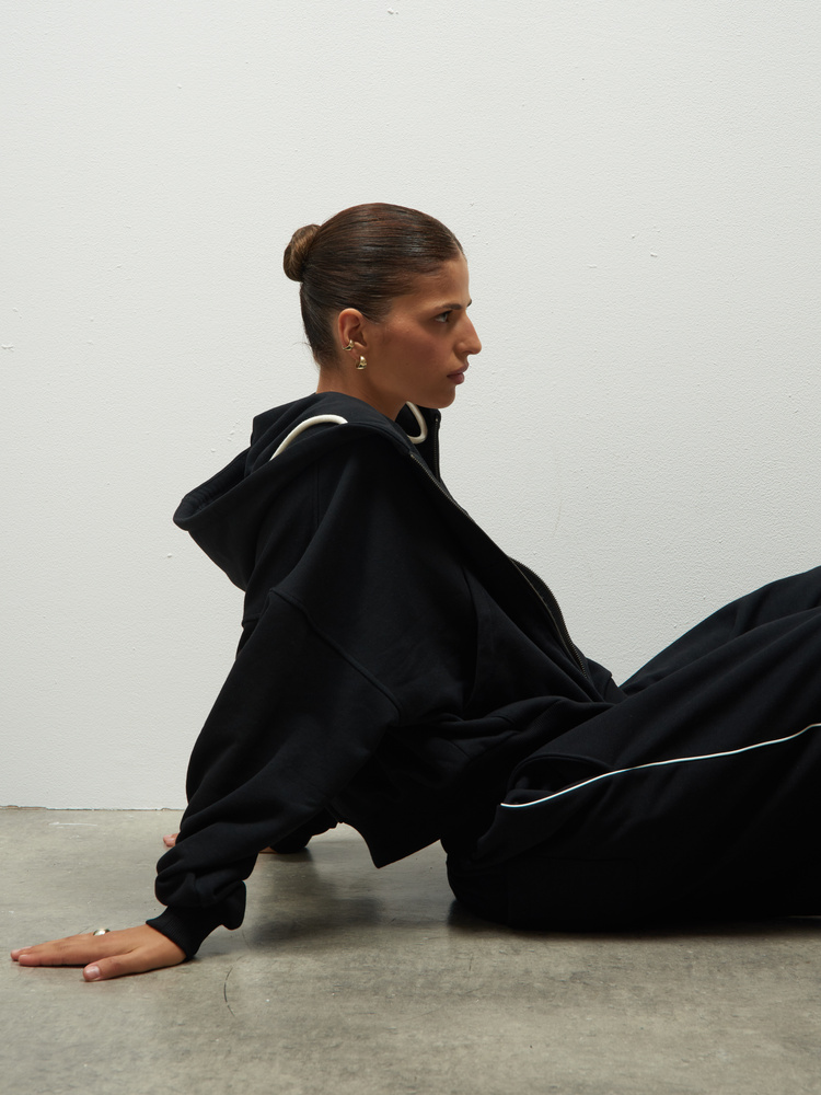 ZIP-UP HOODIE HUNTER BLACK