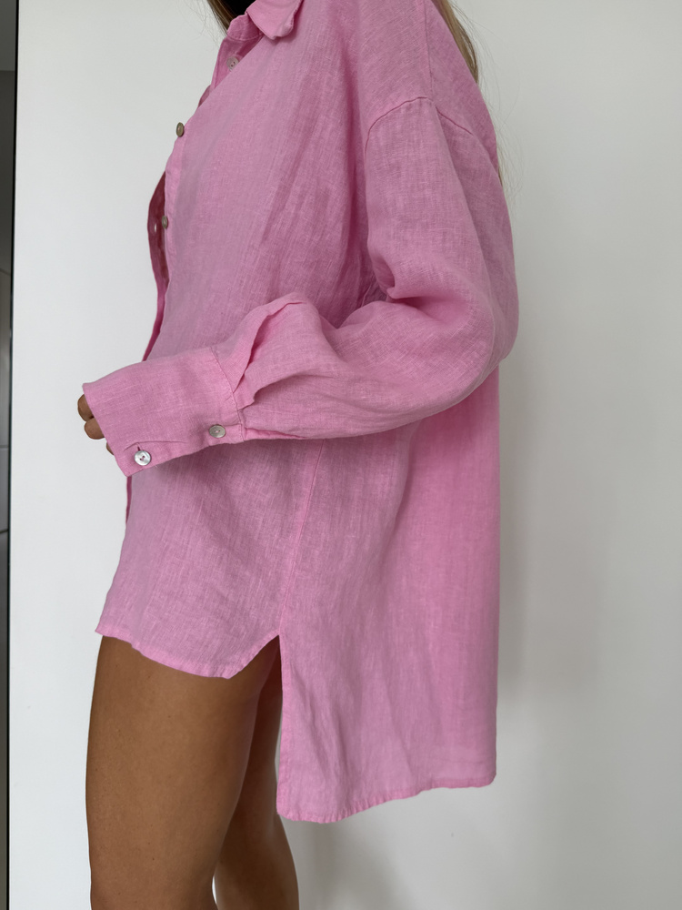 LINEN MAXI SHIRT CANDY