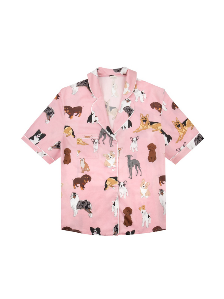 PUPPY LOVER SHORT PAJAMAS SHIRT 