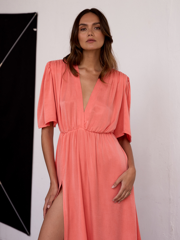 DAHLIA PEACH DRESS