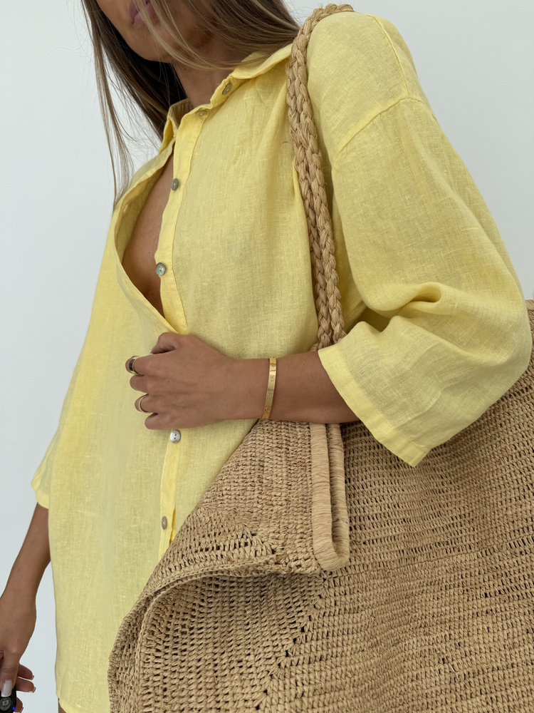 OVERSIZE LINEN SHIRT LEMON