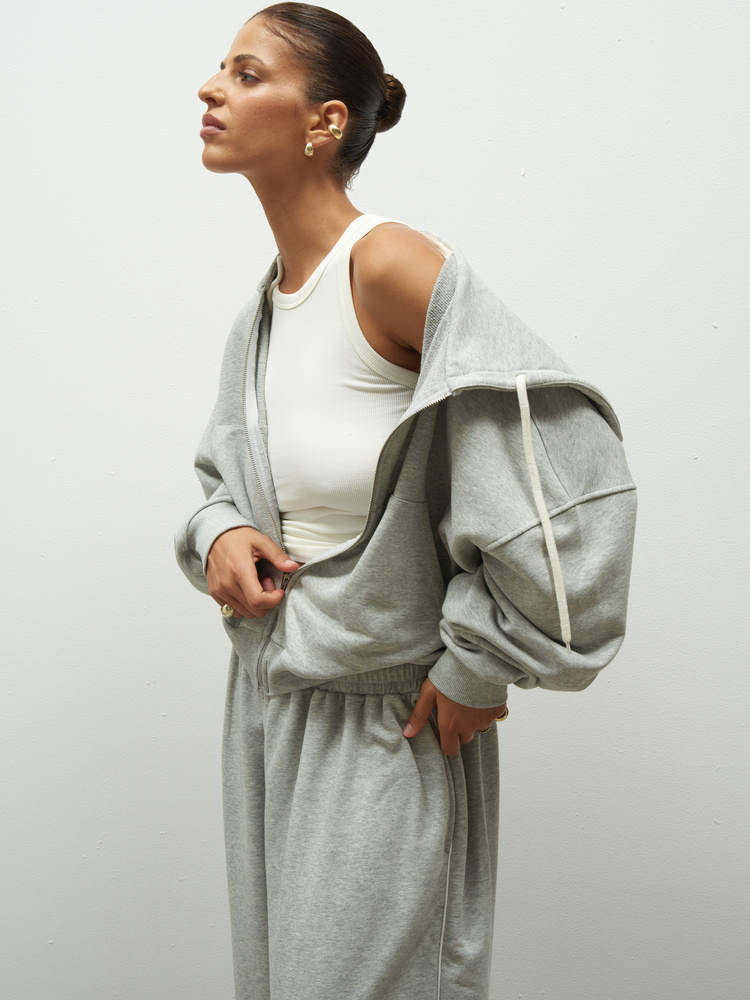 ZIP-UP HOODIE HUNTER GREY