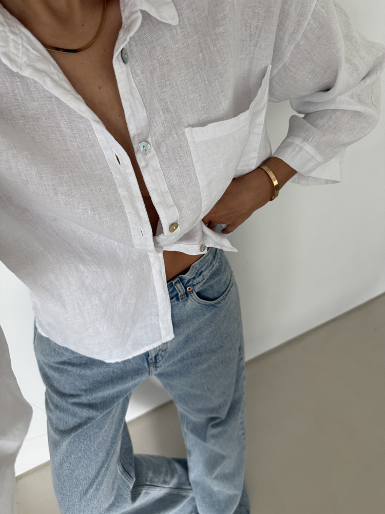 LINEN BOX WHITE SHIRT