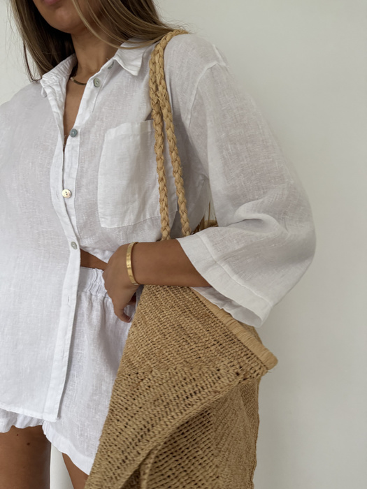 LINEN BOX WHITE SHIRT