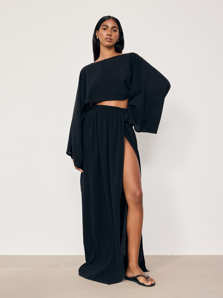 JASMINE BLACK REGULAR SKIRT