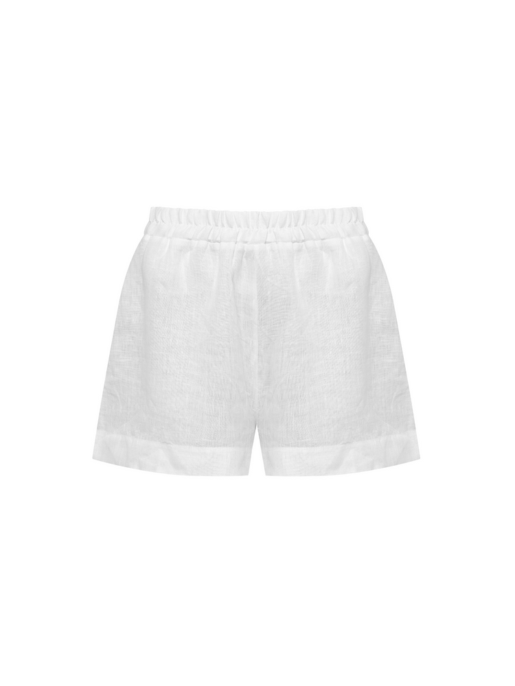 LINEN SHORTS WHITE