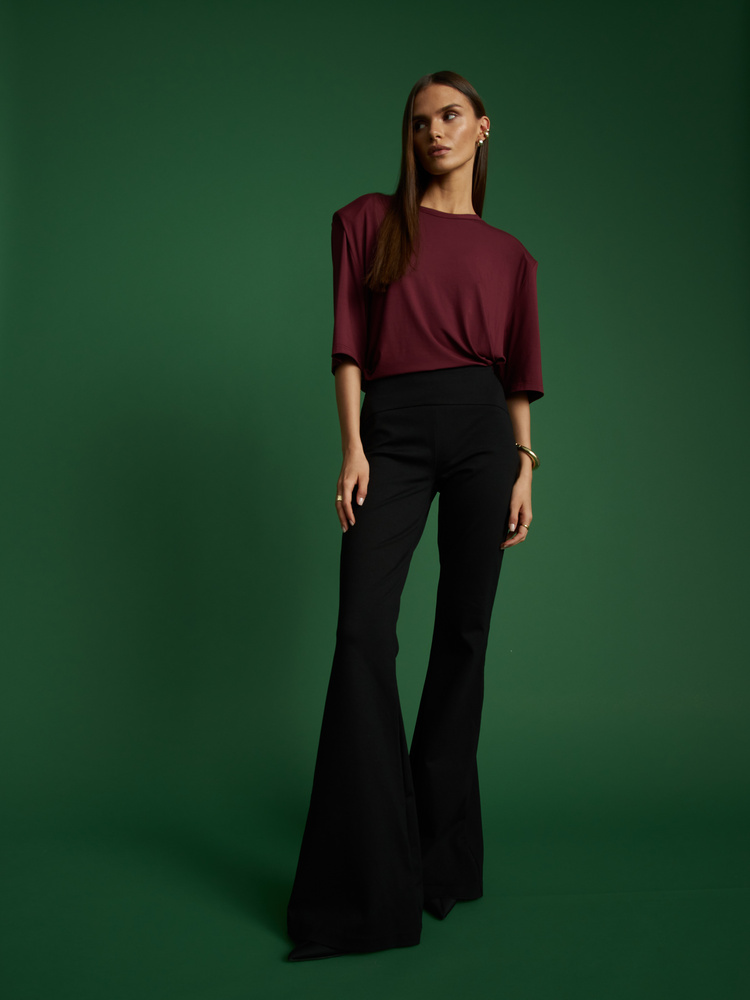 EMI PADDED BURGUNDY T-SHIRT