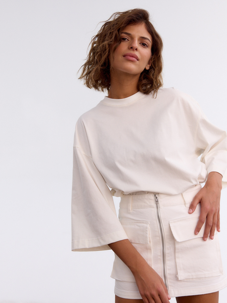 SPÓDNICA MINI CARGO WHITE