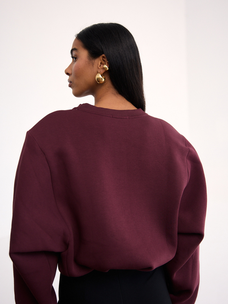PADDED RED WINE SWEATSHIRT