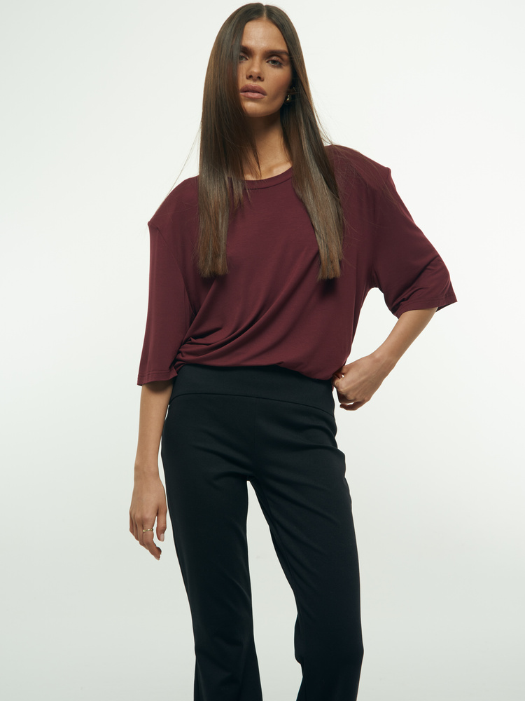 EMI PADDED BURGUNDY T-SHIRT