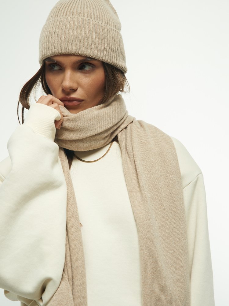CASHMERE SAND BEANIE