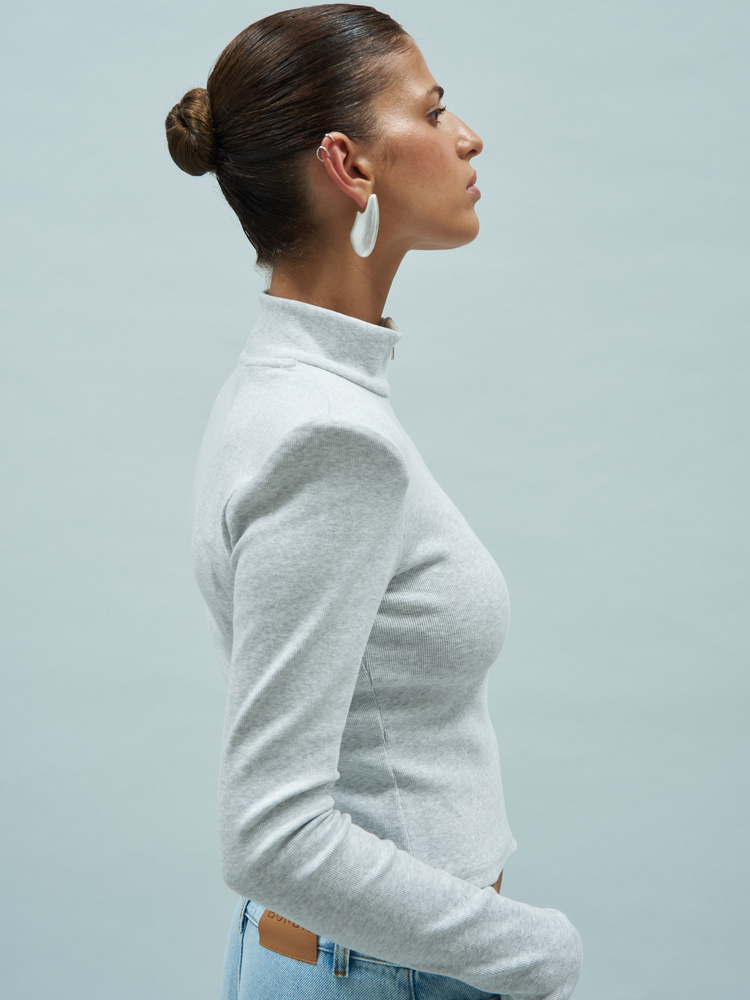 VIVIAN ZIP GREY LONGSLEEVE