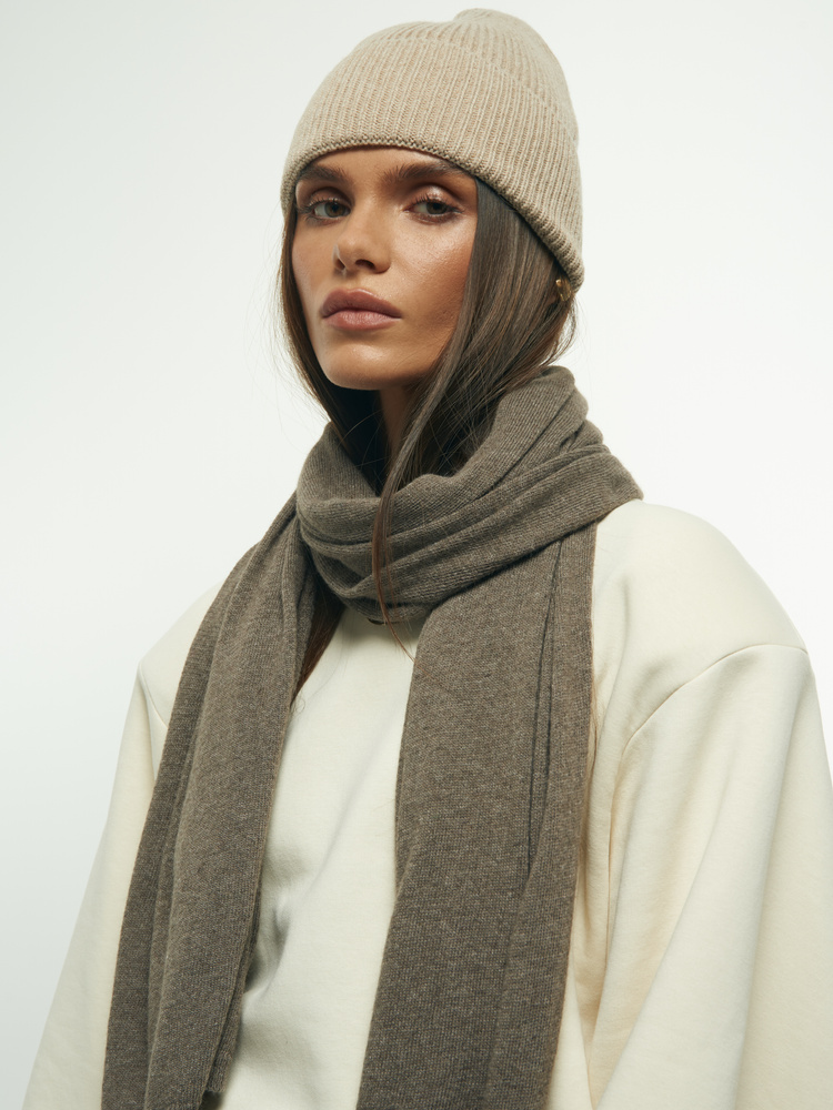 CASHMERE SAND BEANIE