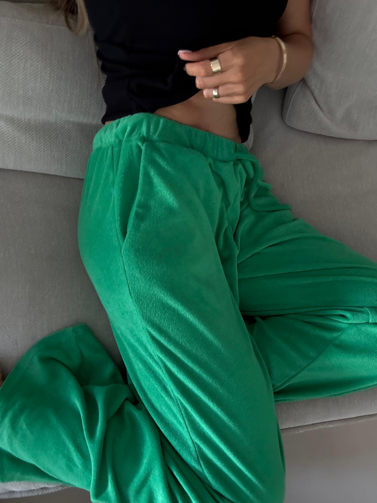 ARLO GREEN FROTTE PANTS