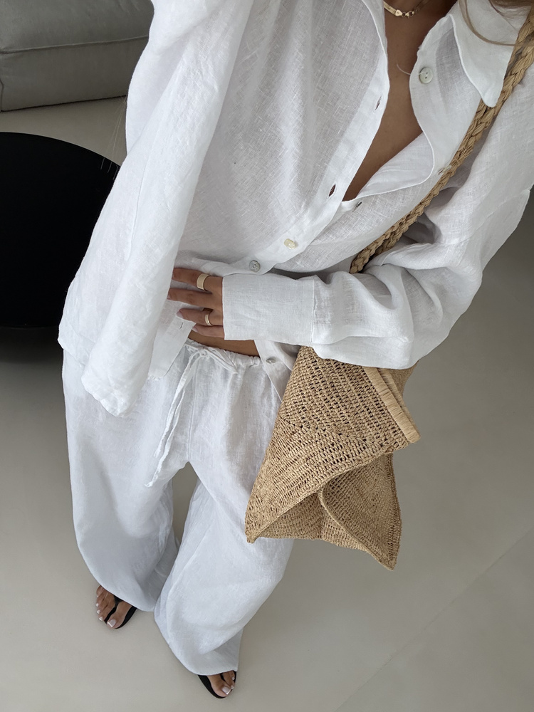 LINEN MAXI SHIRT WHITE
