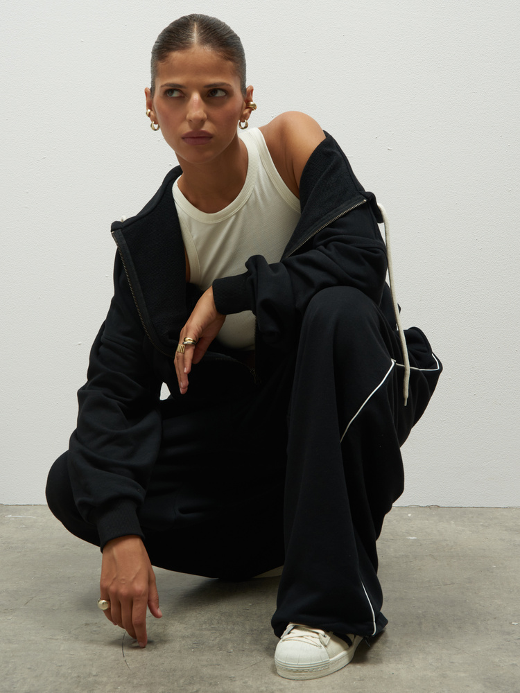 ZIP-UP HOODIE HUNTER BLACK