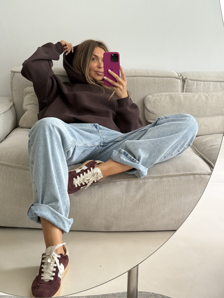 BROWN HOODIE SWEATSHIRT