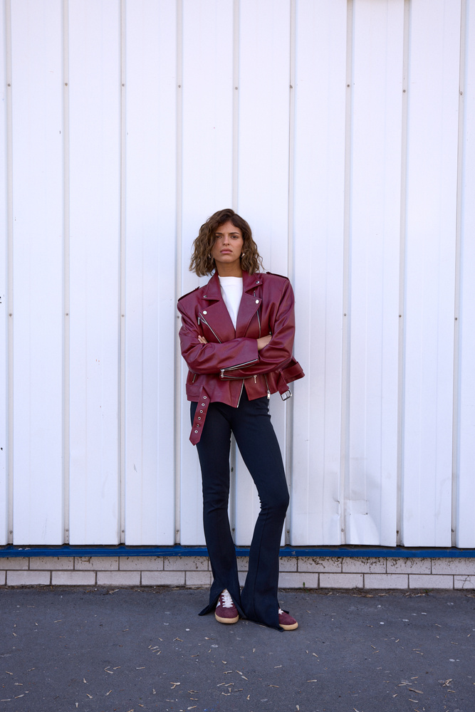 HAILEY BURGUNDY LEATHER JACKET