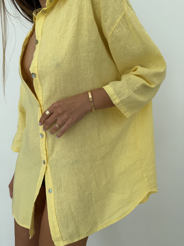 OVERSIZE LINEN SHIRT LEMON