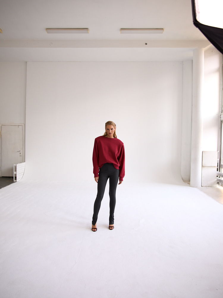 CRANBERRY PADDED SWEATSHIRT