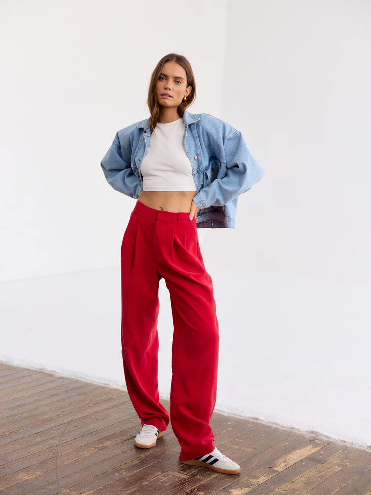 EDIE RED TALL PANTS