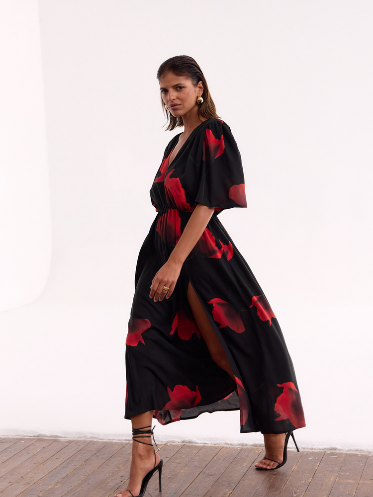 DAHLIA RED POPPY DRESS