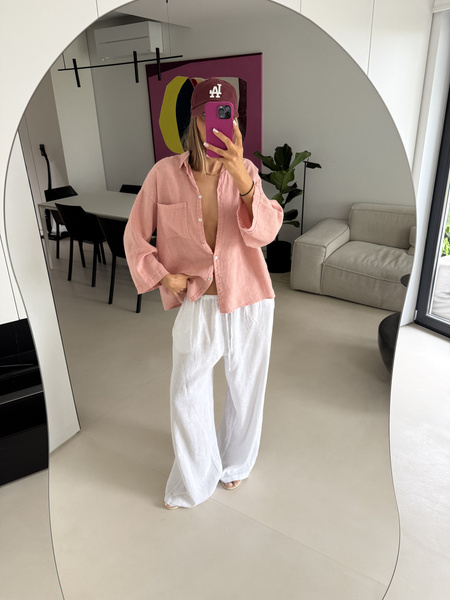 LINEN BOX PEACH SHIRT