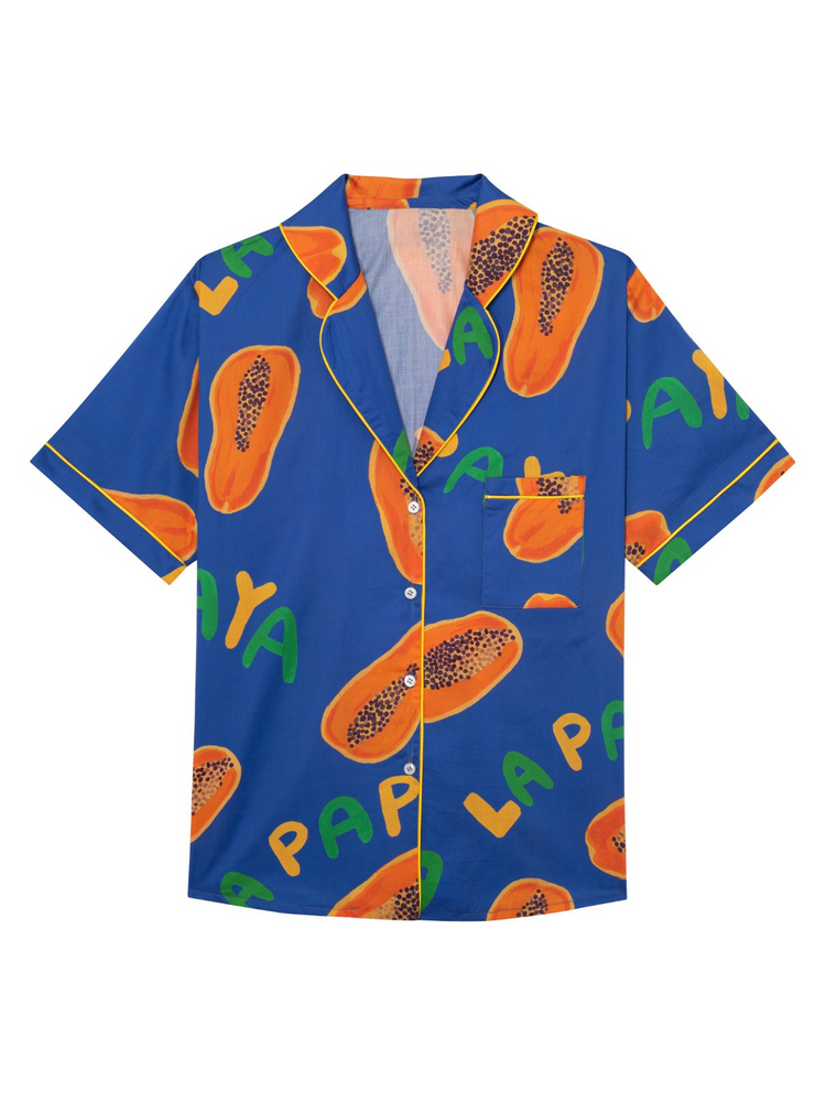 BLUE PAPAYA SHORT PAJAMAS SHIRT