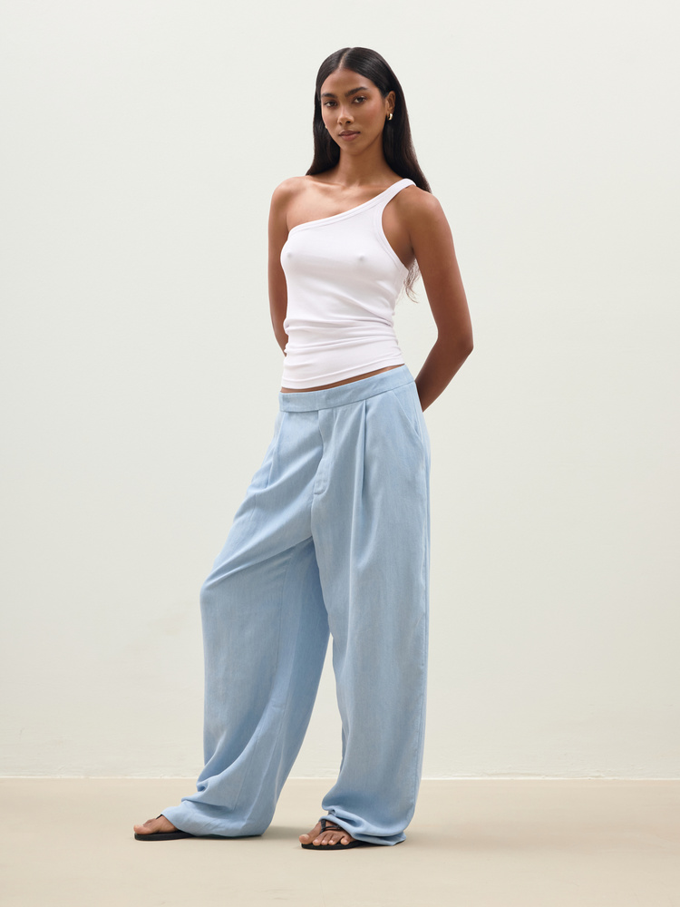 TOP ASYMETRIC RIB WHITE