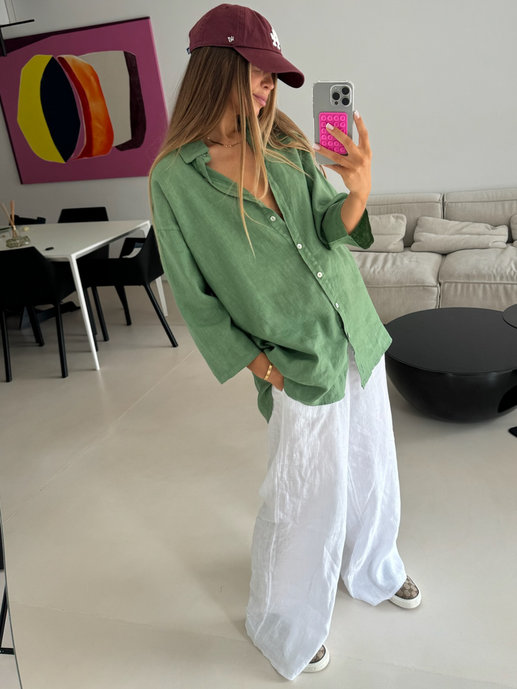 LNIANA KOSZULA OVERSIZE MATCHA 