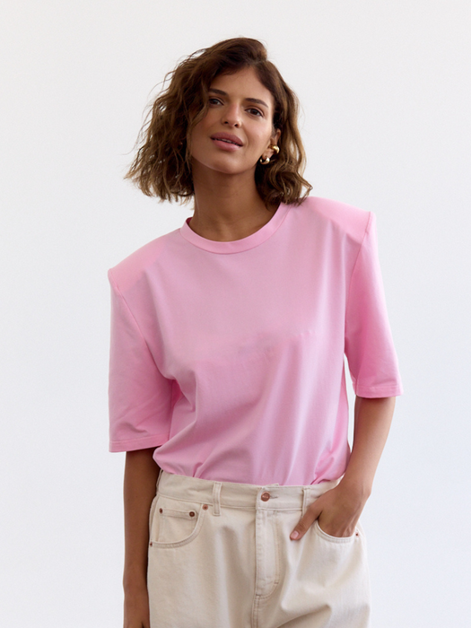 EMI PADDED CANDY PINK T-SHIRT