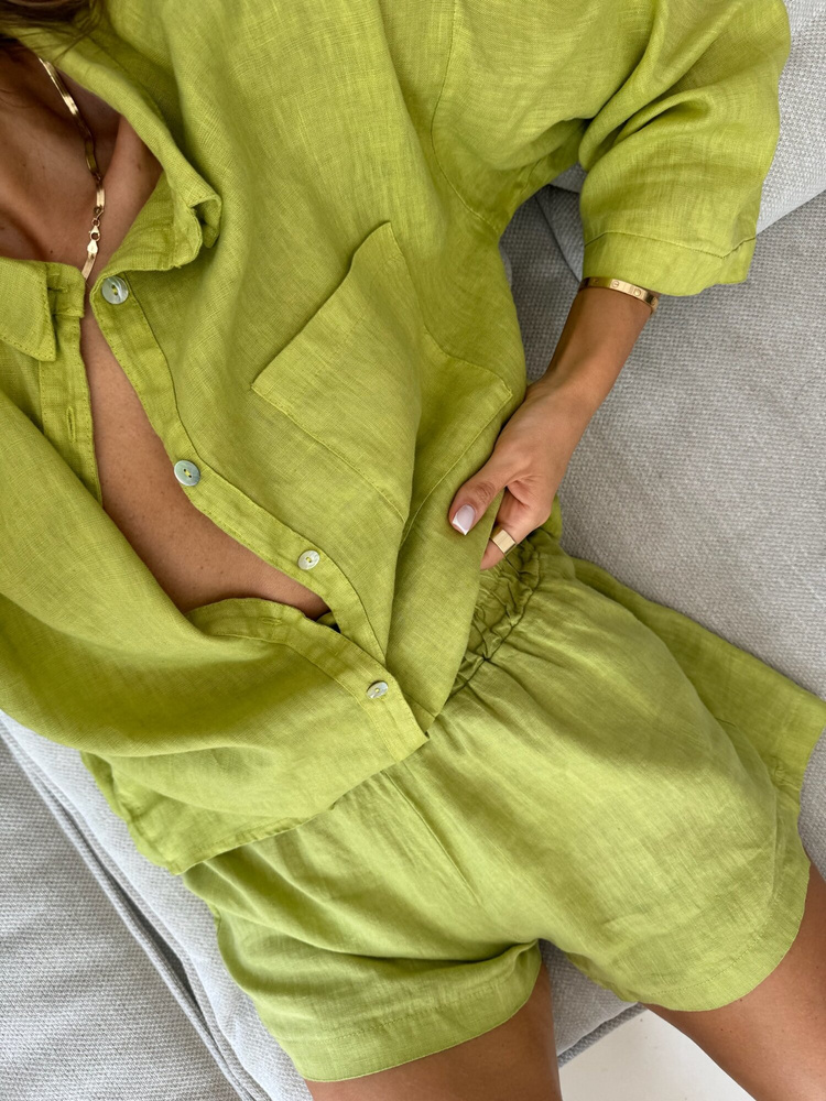 LINEN BOX LIME SHIRT