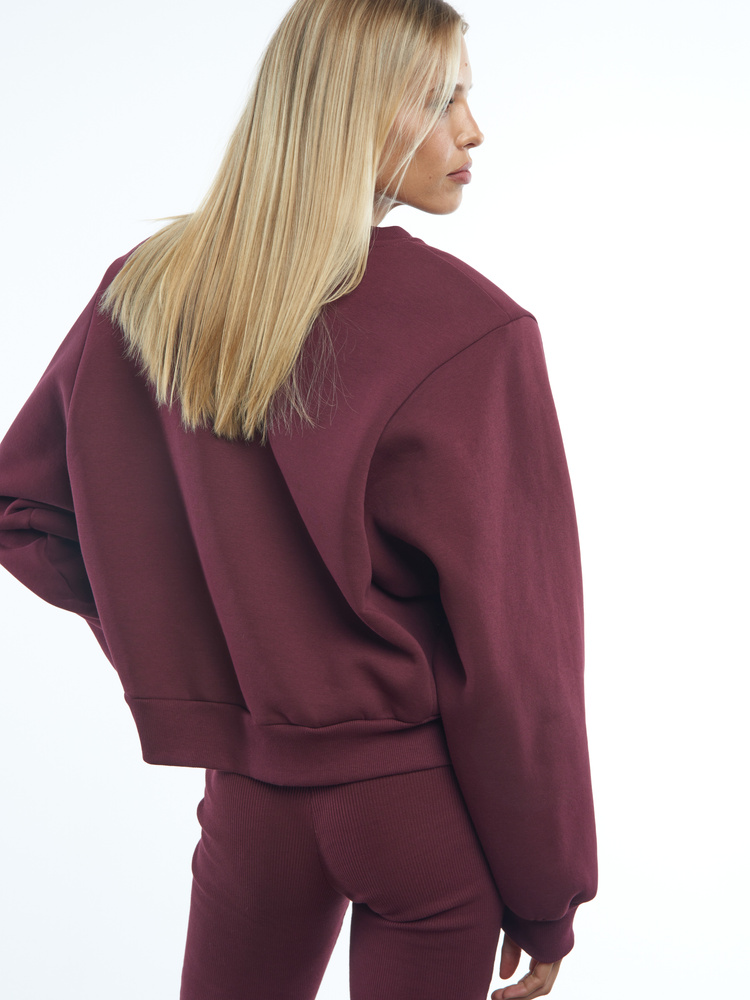 PADDED RED WINE SWEATSHIRT