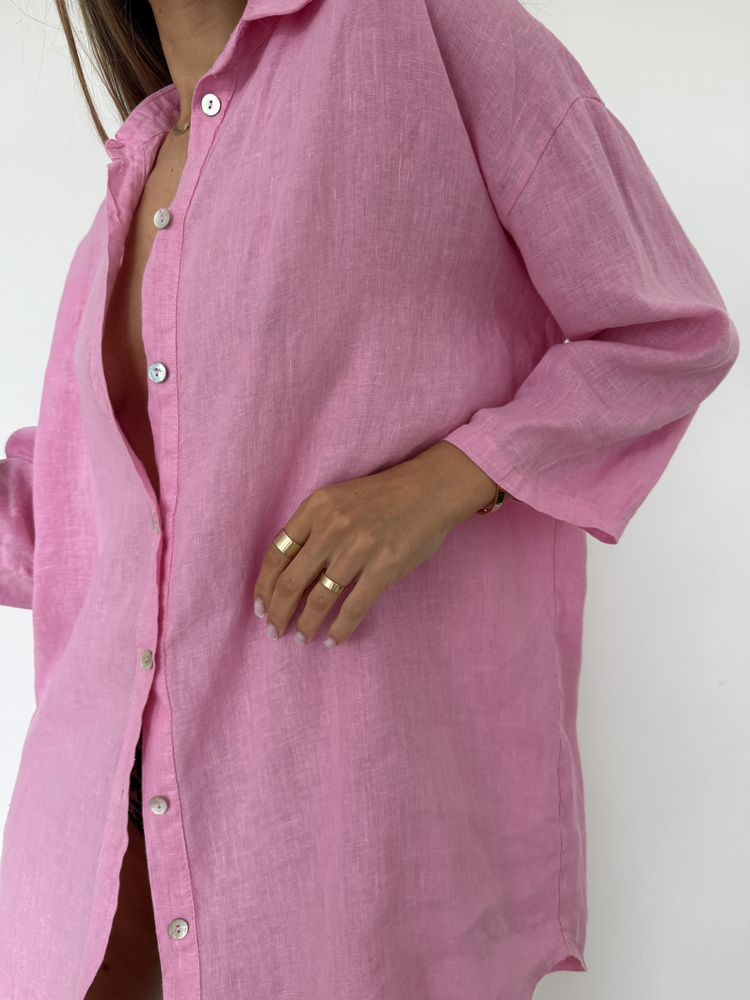 OVERSIZE LINEN SHIRT CANDY